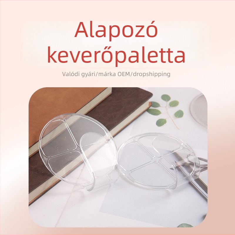 4 tojás alakú sminkszivacs átlátszó tárolóval – ajándékcsomag púderpuffal