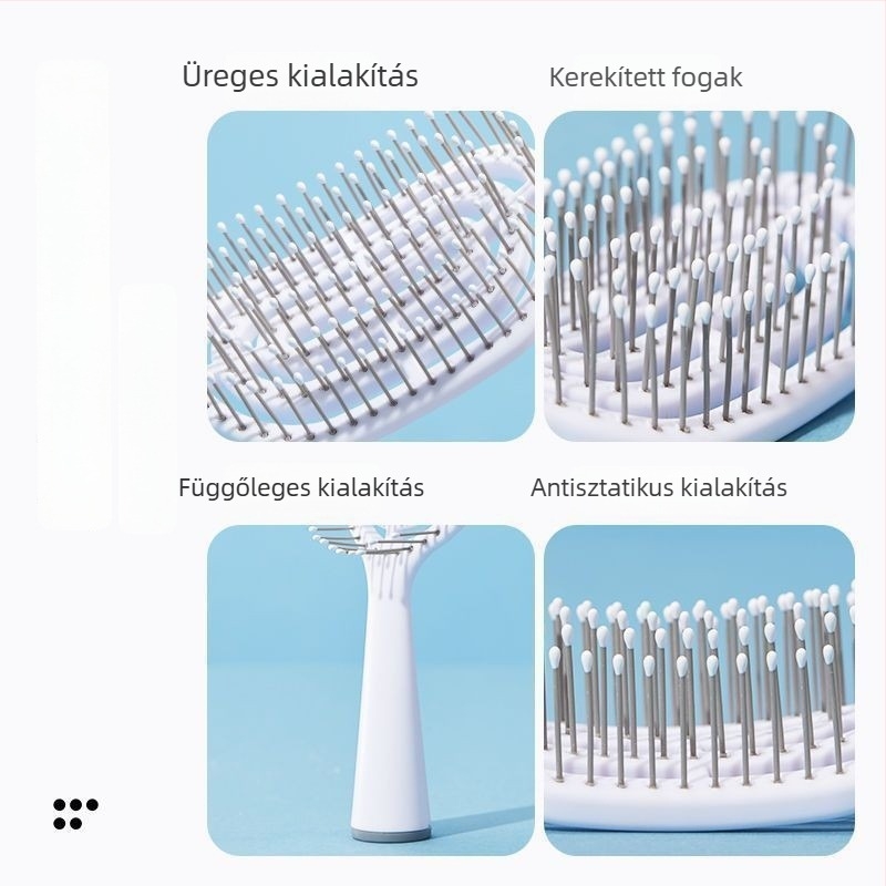 Hordozható üreges bordázat hajkefe a haj göndörítéséhez és formázásához, puha koronás légpárnás fésű otthoni használatra