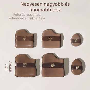 Guoxiaoniu csokoládé púderpuff – nedves és száraz használat, rendkívül puha sminkszivacs a fixáláshoz
