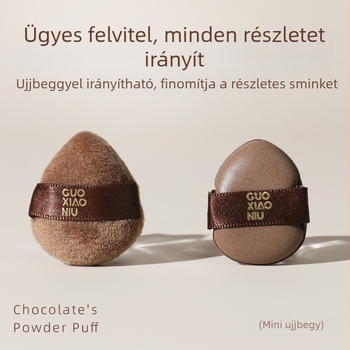 Guoxiaoniu csokoládé púderpuff – nedves és száraz használat, rendkívül puha sminkszivacs a fixáláshoz