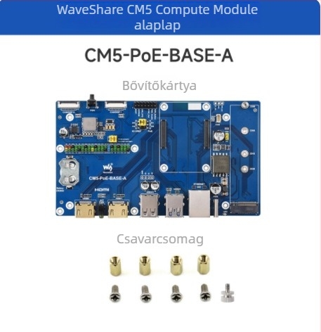 Raspberry Pi CM5 alaplap IO bővítőpanel PoE-vel a Compute Module 5-höz