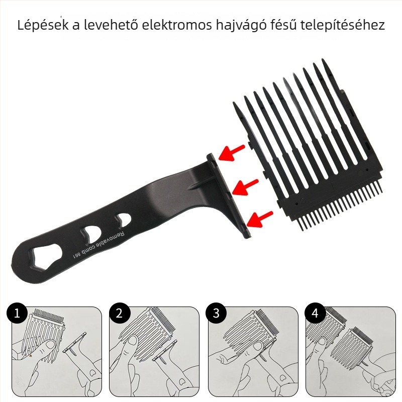 Leválasztható hajvágó fésű - puhán hátrafelé fésült férfi frizurákhoz