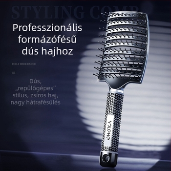 Ívelt formázó fésű masszázs bordákkal a volumenért