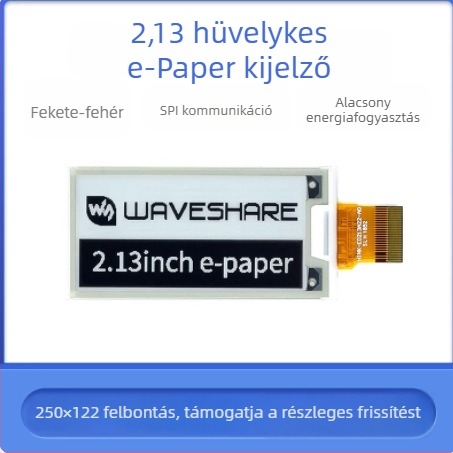 2,13 hüvelykes E Ink kijelző modul SPI interfésszel, kompatibil Raspberry Pi 4B