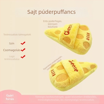 2026-os új modell Cheese Powder Puff – bársonyos sminkszivacs, száraz és nedves használatra, egyedi gyártású