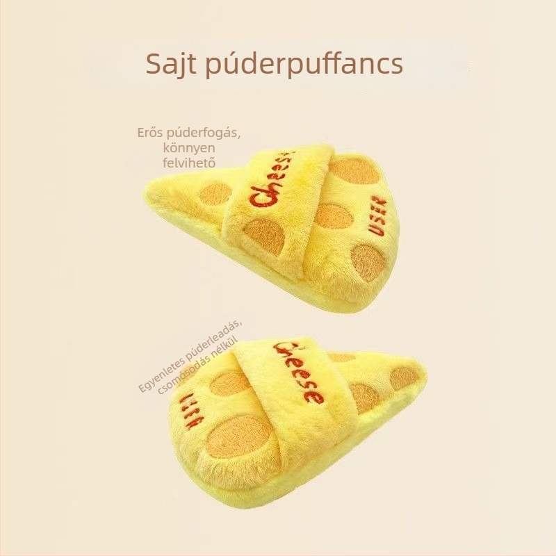 2026-os új modell Cheese Powder Puff – bársonyos sminkszivacs, száraz és nedves használatra, egyedi gyártású
