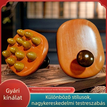 Fából készült masszírozó fej meridián masszázshoz, hashoz és karokhoz
