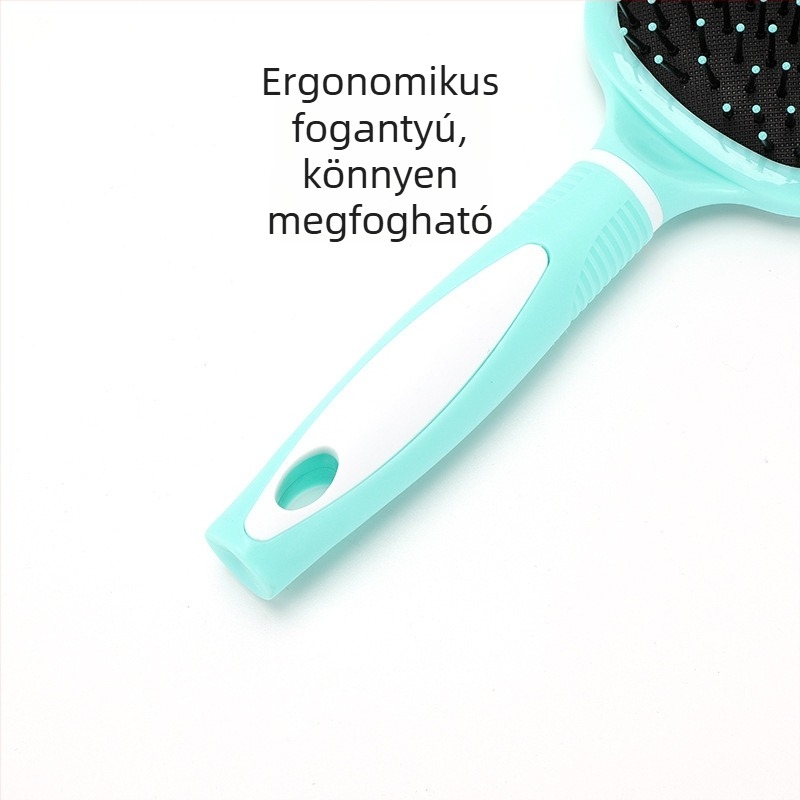 Női tükrös levegőpárnás masszázs fésű – egyenesítéshez és göndörítéshez, hajvédő fésű