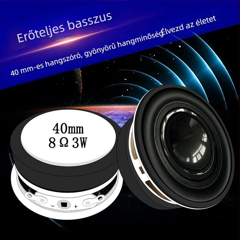 Jinggeyuan 40 mm kör alakú hangszóró külső mágneses kivitelezéssel, 13‑magos multimédiás kis hangfal, 8 Ω, 3 W, középf basszus meghajtó