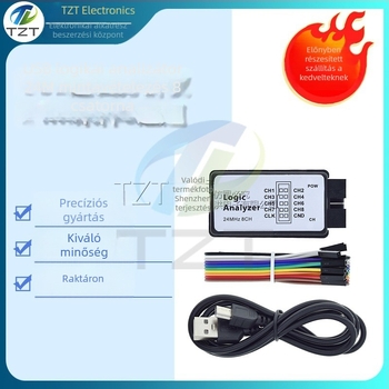 USB logikai analizátor mikrovezérlők, ARM és FPGA hibakereséséhez — 24 MS/s mintavétel, 8 csatorna