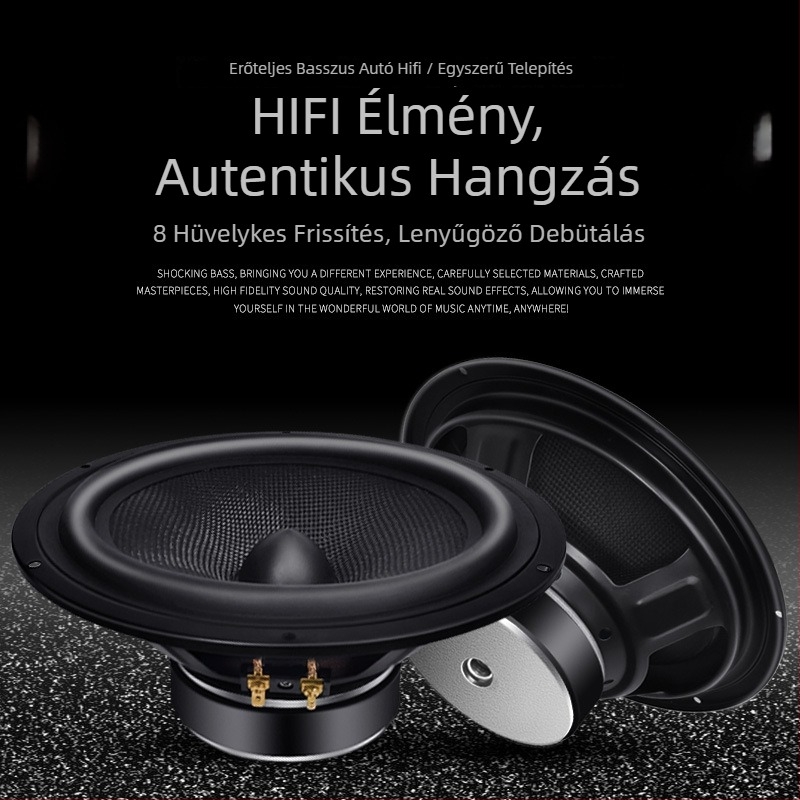 8 hüvelykes karbon szálas golyó alakú autóhifi mélynyomó, 6 Ω, 50/80 W, horn típusú hangszóró