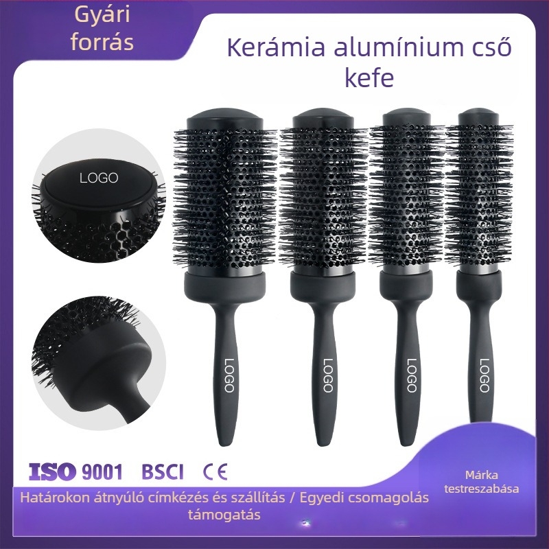 Szalon-professzionális tekercs fésű kerámia‑alumínium csővel, 130 mm-es hosszabbítással