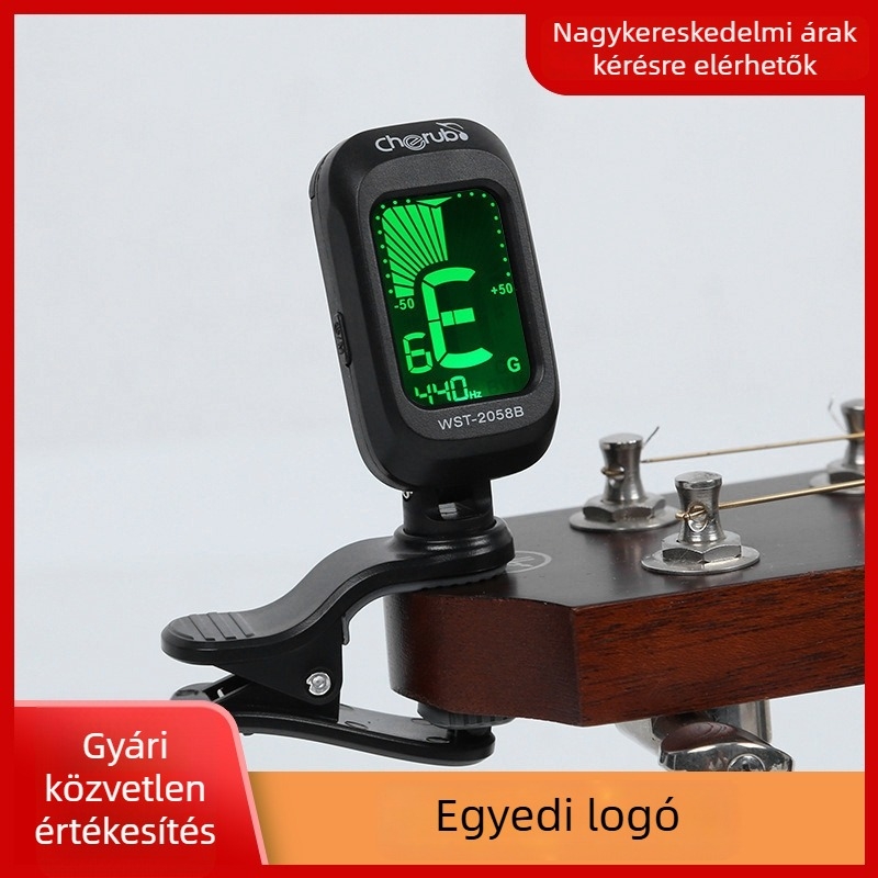 Little Angel clip-on hangoló gitárhoz, hegedűhöz, ukulele-hez és elektromos gitárhoz – elektronikus hangoló kiegészítő