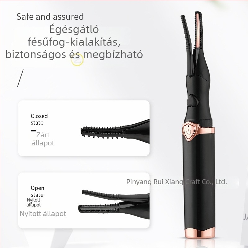 Melegített szempillagöndörítő, hordozható, újratölthető elektromos készülék, hosszú távú görbülettel