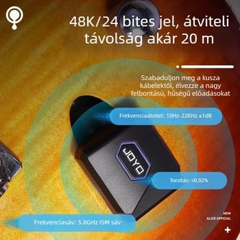 JOYO JW-06 Vezeték nélküli adó-vevő elektromos gitárhoz, hordozható töltőtokkal