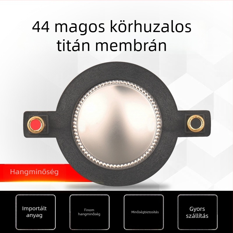 Magas frekvenciás hangszóró: hangtekercs körvezetékes és titán membránnal, átmérő 44,4 mm, 44‑magos hangszóró‑összeszerelés javító készlet