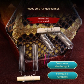 Erhu rugós hangolókulcsok acélsodronnyal, bambusz kiegészítő a fokozott rezonanciáért