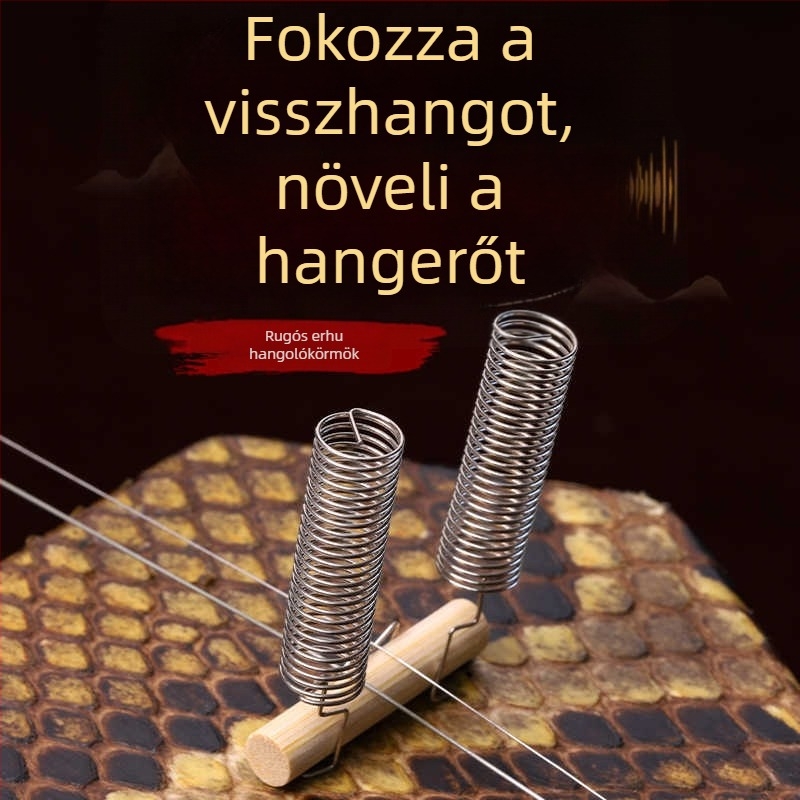 Erhu rugós hangolókulcsok acélsodronnyal, bambusz kiegészítő a fokozott rezonanciáért