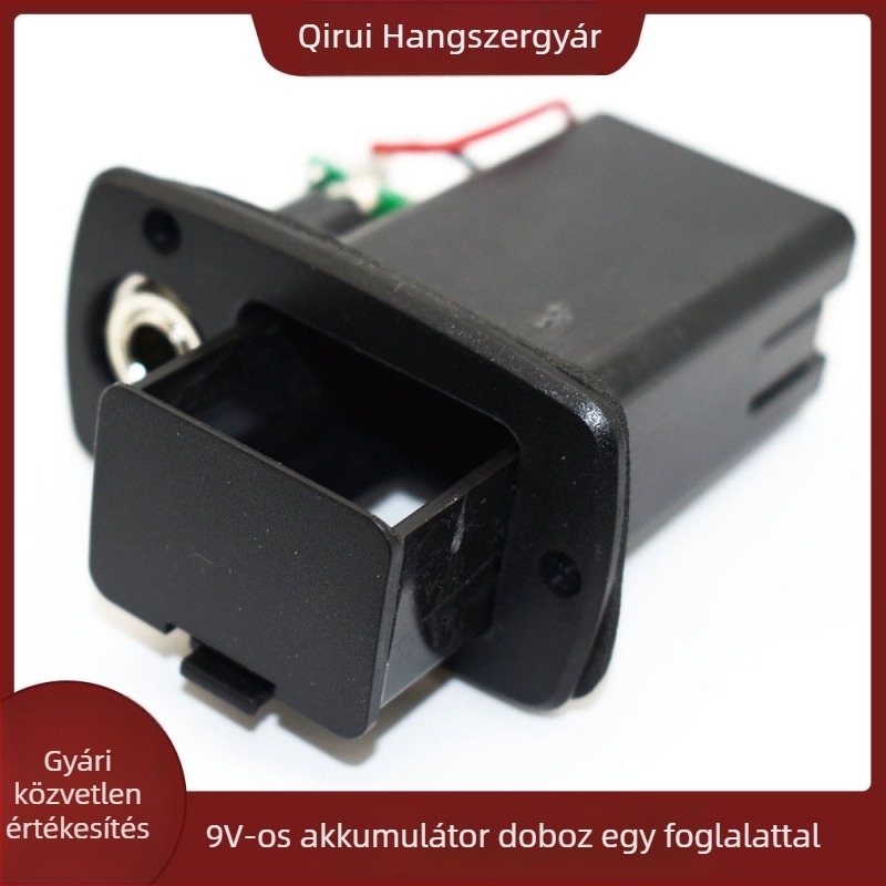 9V aktív gitár akkumulátortartó doboz EQ-vel, akkumulátor rekesz, érintkezőlemez és csatlakozó, Y-áramkör