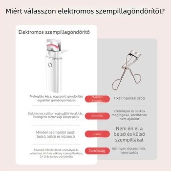 Moonsiti Sq-0401 elektromos melegített szempillafésű, újratölthető, szemkímélő üzemmóddal