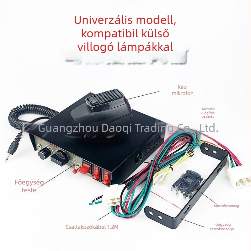 12V/24V autóriasztó rendszer CJB főegységgel, 200W/400W kábeles hangszóró