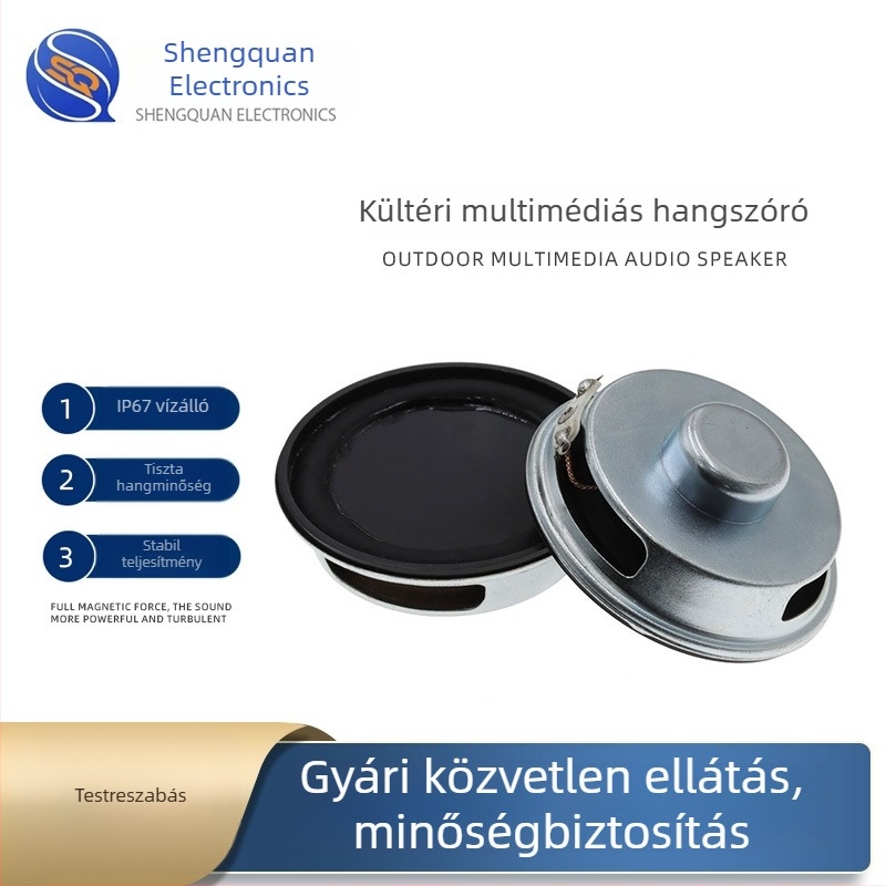 57 mm vízálló hangszóró, 2,25 hüvelykes külső mini hangszóró, 4 Ω, 3 W, teljes tartományú multimédiás hangszóró belső mágnessel