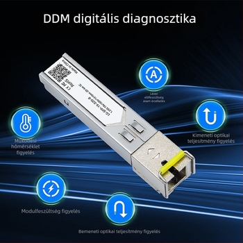 Lianguo gigabites SFP optikai modul SC csatlakozóval, monofibás, 20 km, kompatibilis H3C-vel.