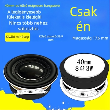 ERQU 40 mm-es vízálló külső mágneses basszus kompakt hangszóró, 8 Ω, 3 W