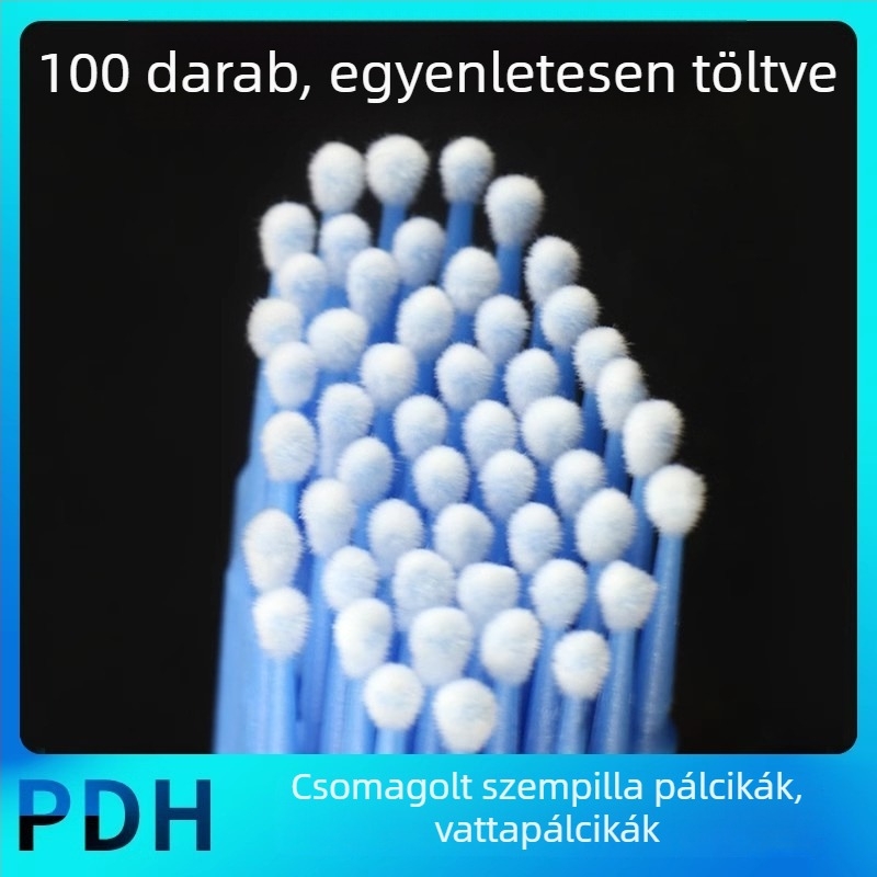 Nano gyapotpálcikák szempilla-hosszabbítás tisztítására és hamis szempillák eltávolítására, kis fejű, csomagolt kozmetikai tetoválási kellékek