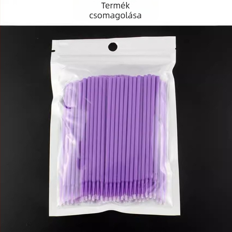 Nano gyapotpálcikák szempilla-hosszabbítás tisztítására és hamis szempillák eltávolítására, kis fejű, csomagolt kozmetikai tetoválási kellékek
