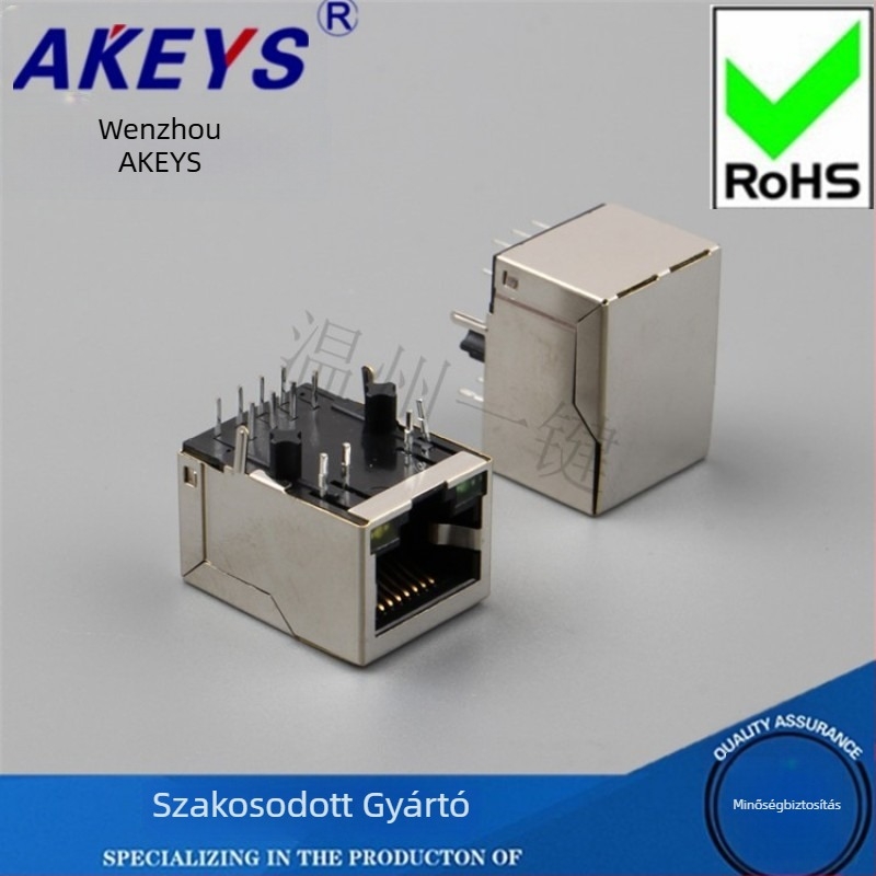 KLB-HR91105A-100 Mbps Hálózati interfész RJ45 csatlakozóval, LED-jelzőfénnyel és szűrővel ellátott transzformátor