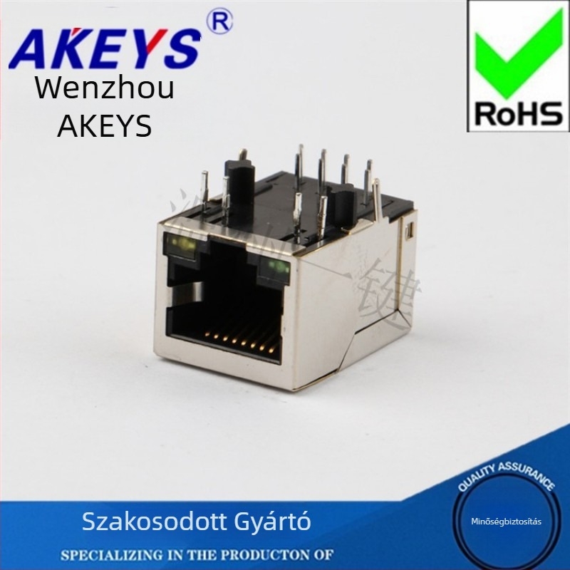 KLB-HR91105A-100 Mbps Hálózati interfész RJ45 csatlakozóval, LED-jelzőfénnyel és szűrővel ellátott transzformátor