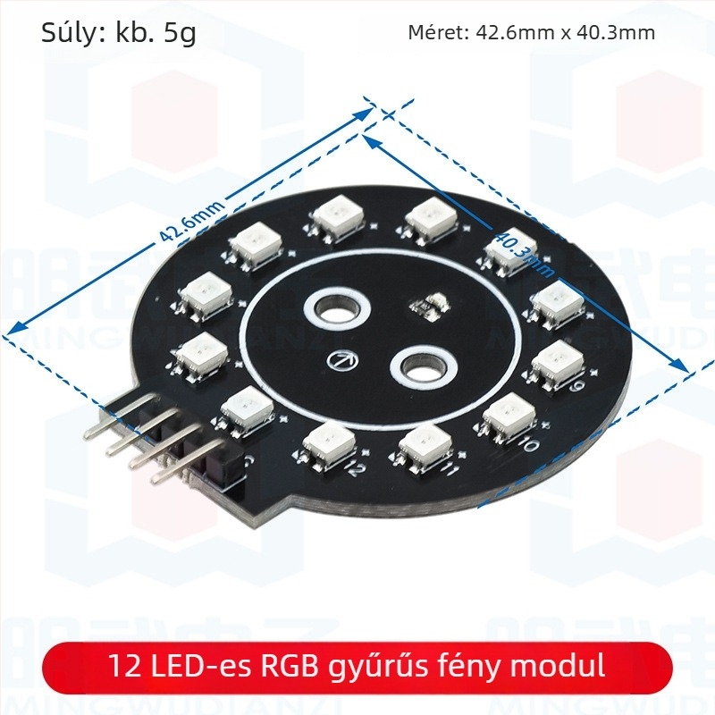 RGB LED panel modul Arduino programozó készlethez, kompatibilis az 8051 mikrovezérlővel és ESP32-vel