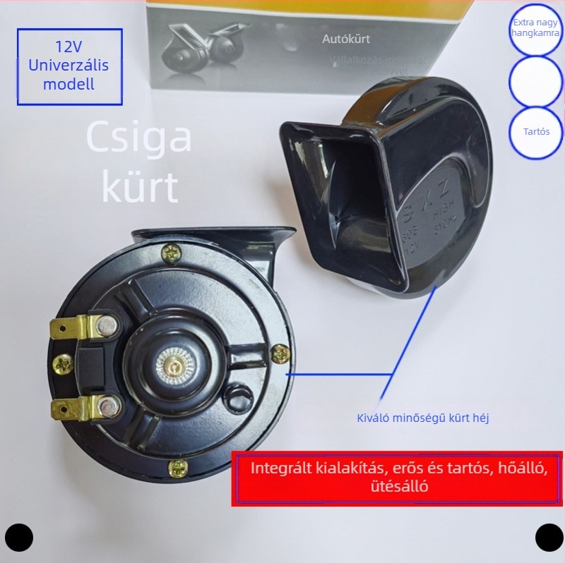 12V autócsiga-hangszóró – univerzális hangszóró, magas hang
