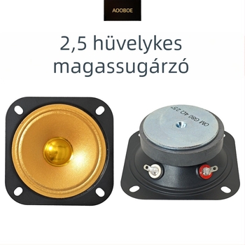 2,5 hüvelykes négyszögletes arany tweeter, 70 mm nyílás, 64 mm átmérő, 4 Ω, 10 W, kiváló hangminőség