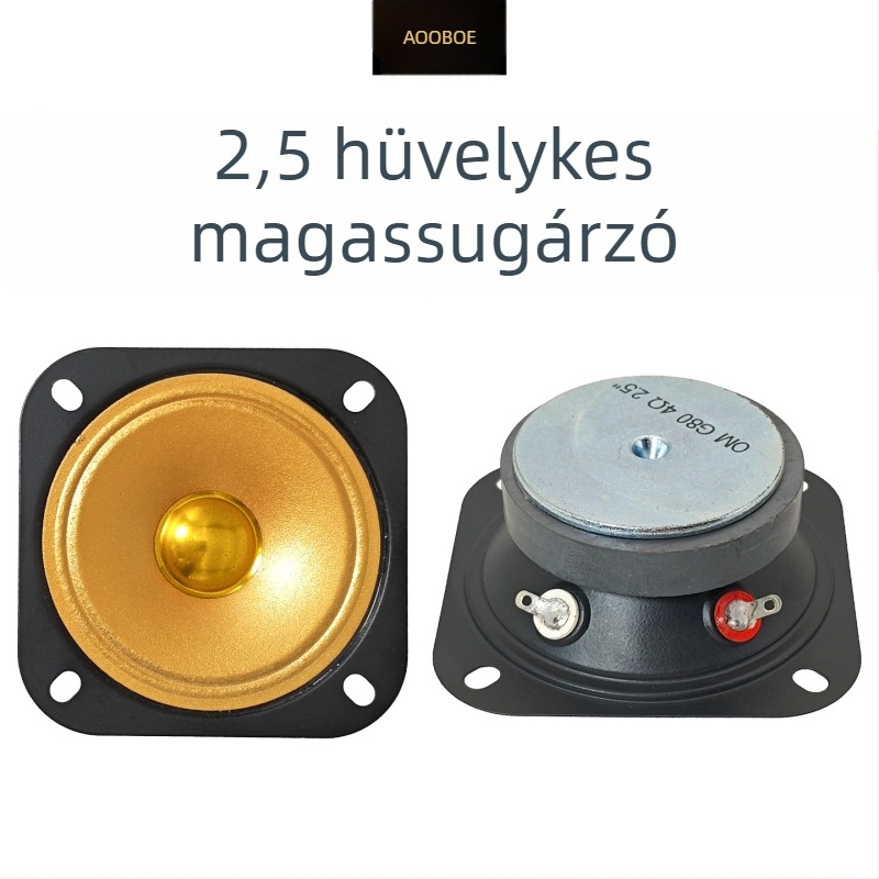 2,5 hüvelykes négyszögletes arany tweeter, 70 mm nyílás, 64 mm átmérő, 4 Ω, 10 W, kiváló hangminőség