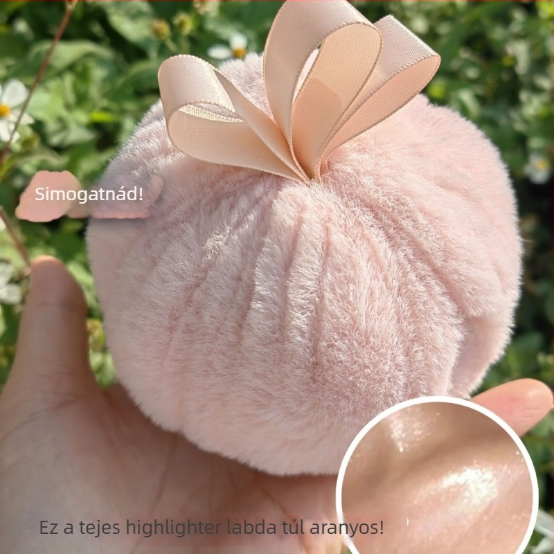Testi highlighter golyó‑púderrel – csillogó hatás, barack árnyalat