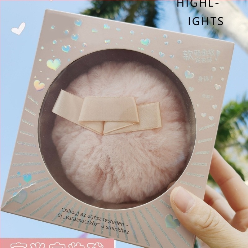Testi highlighter golyó‑púderrel – csillogó hatás, barack árnyalat