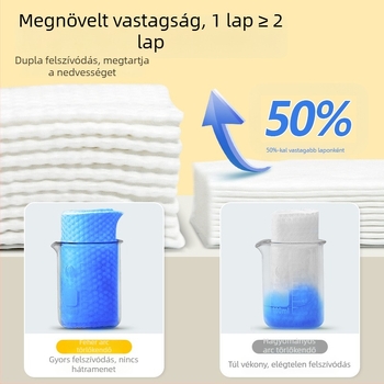 Egyszer használatos sminklemosó pamut vattakorongok, kettős használat száraz és nedves tisztításhoz, vastag textúrájú gyöngyház mintával