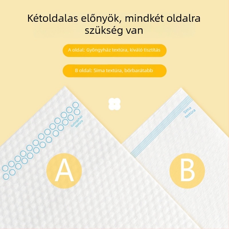 Egyszer használatos sminklemosó pamut vattakorongok, kettős használat száraz és nedves tisztításhoz, vastag textúrájú gyöngyház mintával