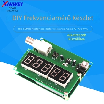 1 Hz–50 MHz kristályoszcillátor frekvenciameg méréséhez, 7 V–9 V tápfeszültség, 50 mA, DIY frekvenciamérő készlet