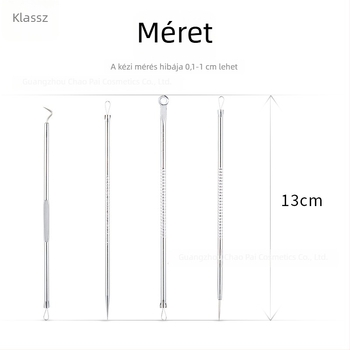 Cool 4 részes rozsdamentes acélból készült akne tű és mitesszer-klipsz készlet