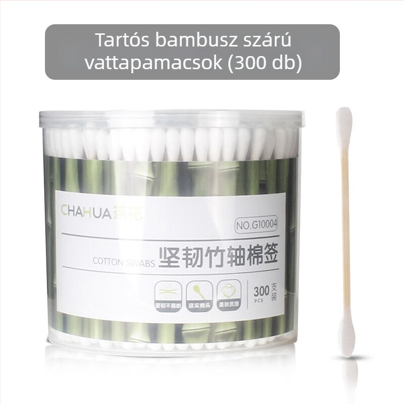 Camellia fa pamut pálcikák, 300 db, dupla végű sminklemosáshoz