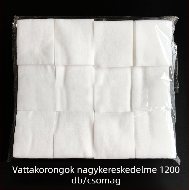 Eldobható sminklemosó vattapamacsok, nem szálas textilből, méret 6×7 cm, 1200 darab