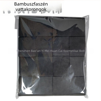 Fekete szénszálas pamut sminklemosó korongok, egyszer használatos, nem szövött, nedves használatra, 100 db