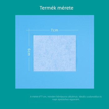Vékony sminkeltávolító vattapamacsok, víztakarékos nem szőtt anyagból, kozmetikai tetoválás és nedves kompresszió bőrápolására, zacskós csomagolásban, szépségszalon kellék.