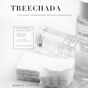 TREECHADA Pamut Sminkeltávolító Korongok, Nedves Tisztító Párnák, 225 db