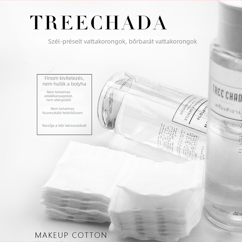 TREECHADA Pamut Sminkeltávolító Korongok, Nedves Tisztító Párnák, 225 db