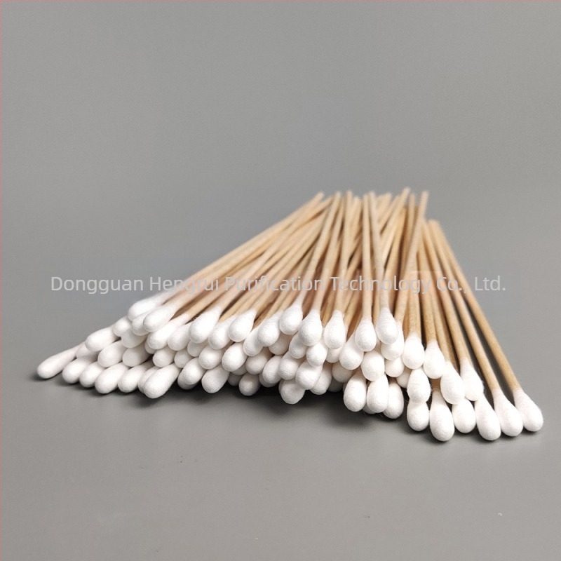 15 cm hosszú fa pamutszálas pálcikák, 100 db, pormentes tisztításra, többszörös rétegű, cserélhető fejű