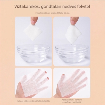 Nedves kompressziós gyapot arcmaszkhoz és sminklemosáshoz; puha vattalap hidroszol alapú